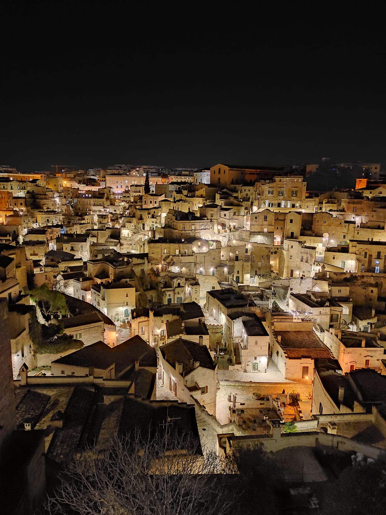 Quartier Matera de nuit