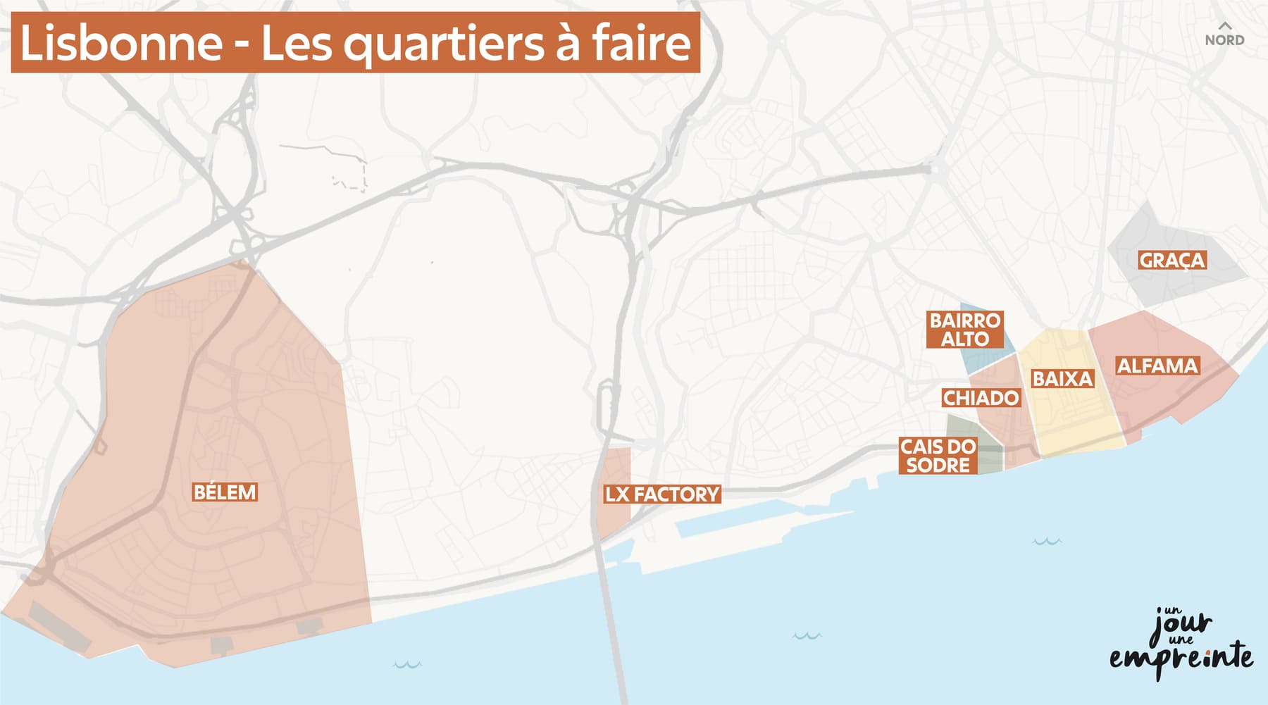 Carte des quartiers de Lisbonne